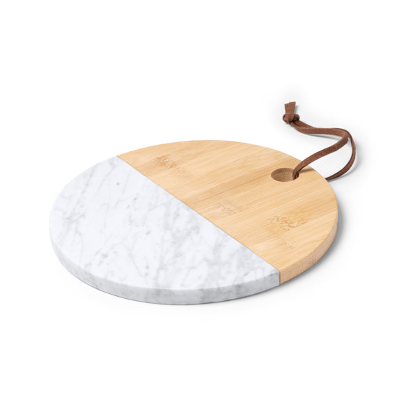 TAGLIERE ROTONDO IN MARMO E BAMBOO